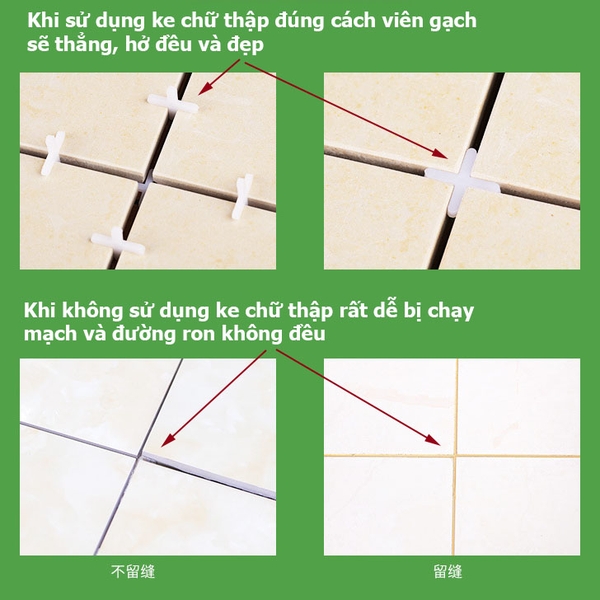 Ke chia ron gạch hỗ trợ thi công lát nền và ốp tường
