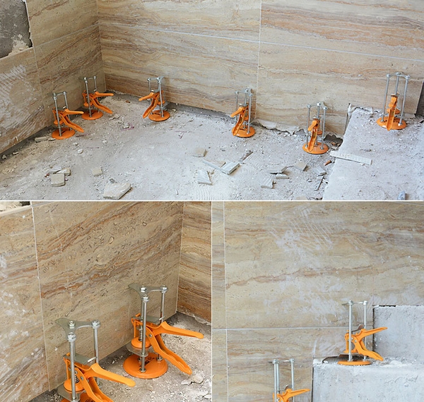 Kích nâng gạch trong thi công thực tế