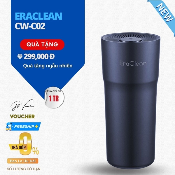 Máy Lọc Không Khí Ô Tô Xiaomi Eraclean CW-C02 Khử Khuẩn Ozon Công Suất 10W - Hàng Nhập Khẩu