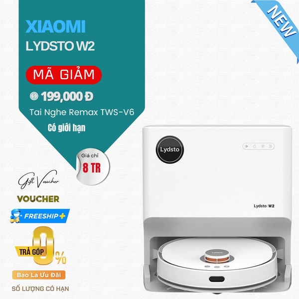 Robot Hút Bụi Lau Nhà Xiaomi Lydsto W2 Khử UV - Bản Quốc Tế