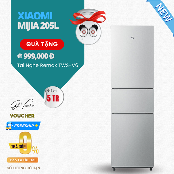 Tủ Lạnh Xiaomi Mijia 215L BCD-215MDM 3 Cánh, Ngăn Đông Mềm