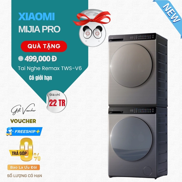 Máy Giặt Sấy Mijia Pro Blue Oxygen 2 Tầng Giặt Sấy Bơm Nhiệt 10Kg +10Kg