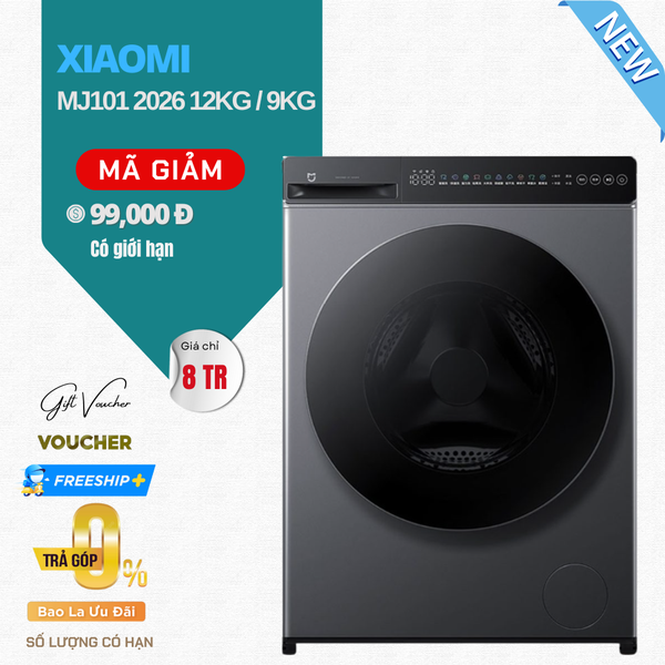 Máy Giặt Xiaomi Mija 2026 MJ101 Giặt 12kg Sấy 9kg 26 Chế Độ Giặt