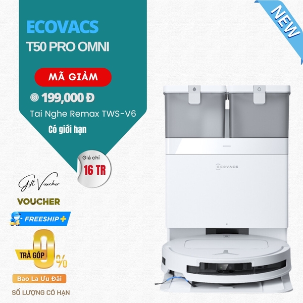 Robot Hút Bụi Lau Nhà Ecovas T50 Pro Omni Lực Hút 15.000 Pa - Bản Quốc Tế