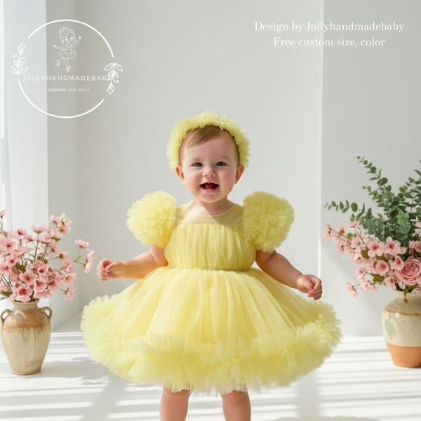 pastel-yellow-baby-girl-tulle-dress-puffy-sleeve-princess-dress-flower-girl-birt