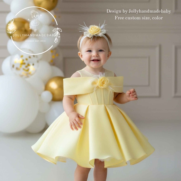 baby-girl-flower-girl-dress-princess-toddler-dress-yellow-pink-lavender-dress-of