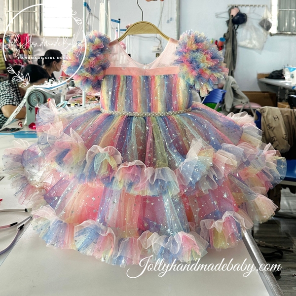 ruffle-short-sleeve-tiered-tulle-midi-dress-with-beaded-waist-in-multi-color-bir
