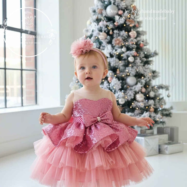 pink-sequin-baby-girl-dress-toddler-christmas-dress-flower-girl-dress-big-bow-tu