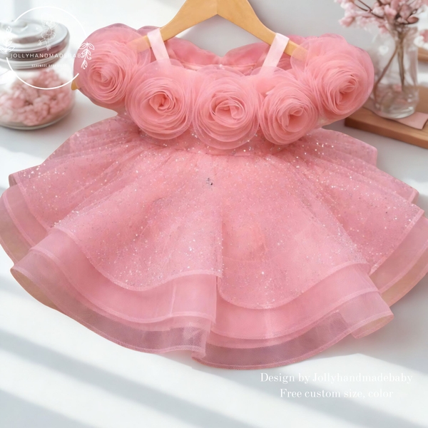 mauve-flower-girl-dress-baby-tutu-dress-toddler-birthday-dress-3d-rose-dress-han