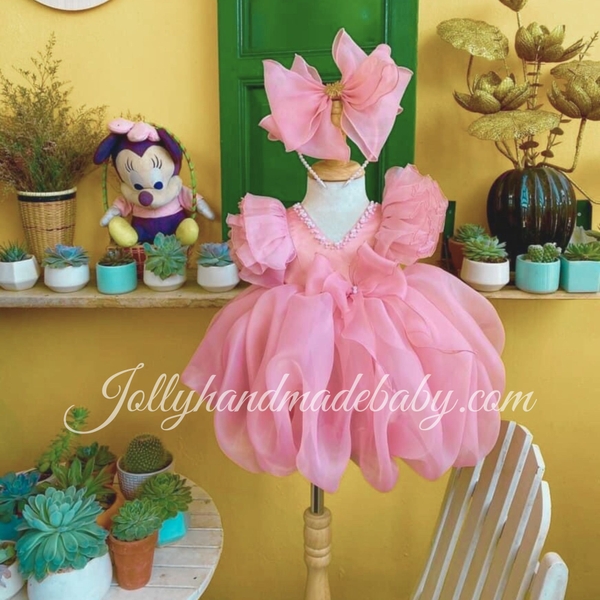 cap-sleeve-beaded-dress-with-puffball-skirt-in-pink-organza-v-neck-midi-dress-fo
