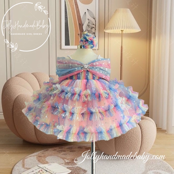beaded-strap-tiered-tulle-midi-dress-with-snow-detail-in-multi-color-ruffle-prin