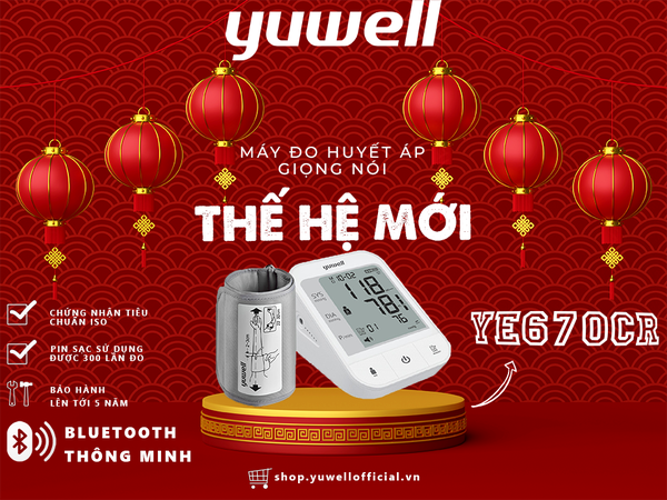 Máy đo huyết áp giọng nói có BLUETOOTH YE670CR
