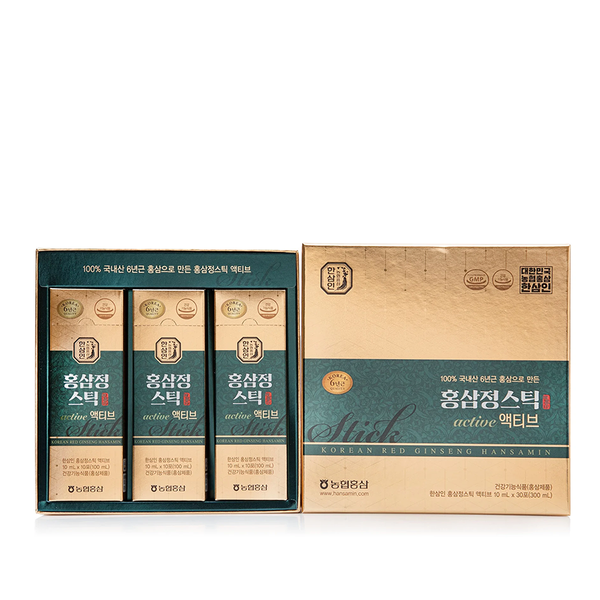 Nước Hồng Sâm Dạng Thanh Hansamin Korean Red Ginseng Extract Stick Active (Xanh)
