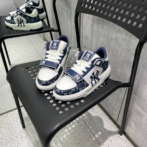 226 - Giày MLB Liner Mid NY Denim Monogram - Xanh Dương Đậm