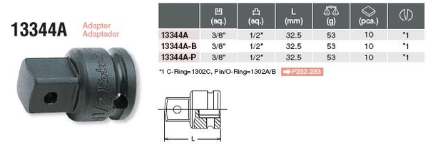Đầu chuyển Koken 3/8 ra 1/2 13344A