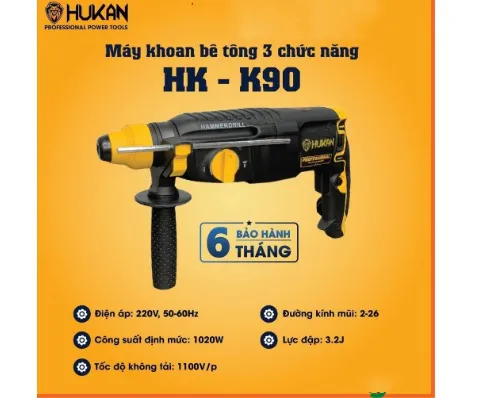 Khoan bê tông 3 chức năng Hukan HK-K90