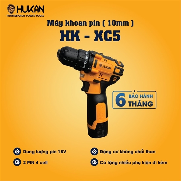 máy khoan pin từ không chổi than hukan -hk/xc5