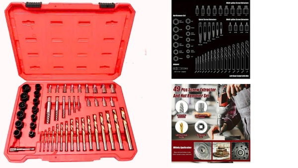 Bộ 49 Chi Tiết Mũi Khoan và Dụng Cụ Tháo Bu Lông Bị Hỏng M3T
