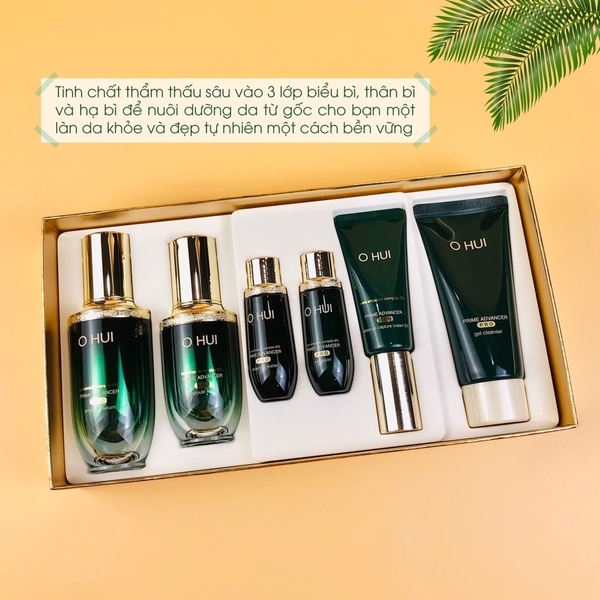 Set tinh chất ohui xanh căng bóng 135kw (10ea)