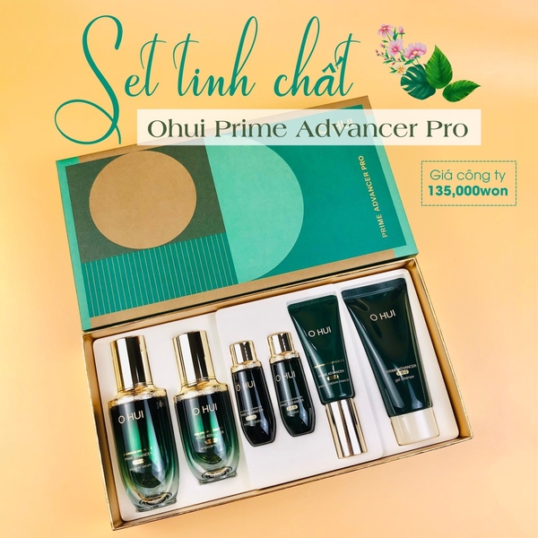 Set tinh chất ohui xanh căng bóng 135kw (10ea)