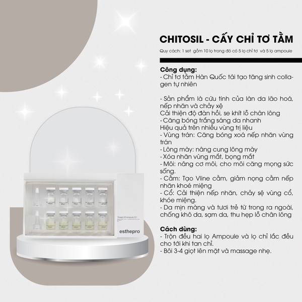 Chỉ tơ tằm esthemax chitossil (52ea)