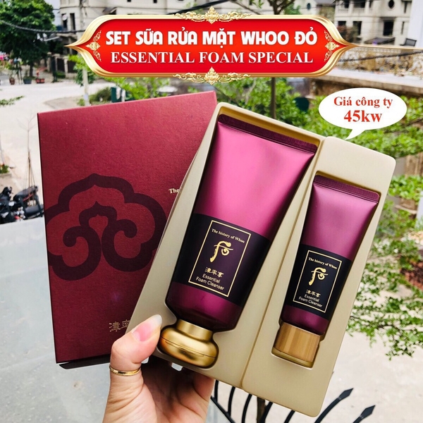 Set sữa rửa mặt whoo đỏ chống lão hoá 45kw tăng 2% (30ea)