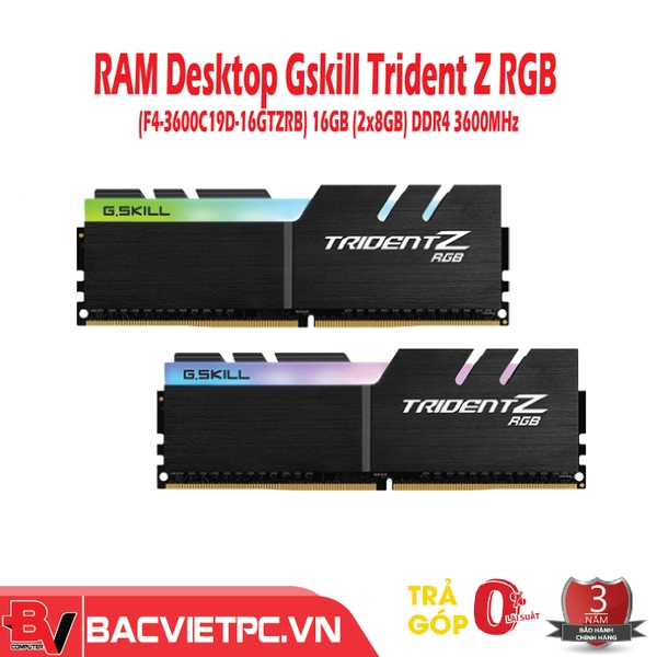 RAM Desktop Gskill Trident Z RGB (F4-3600C19D-16GTZRB) 16GB (2x8GB) DDR4 3600MHz