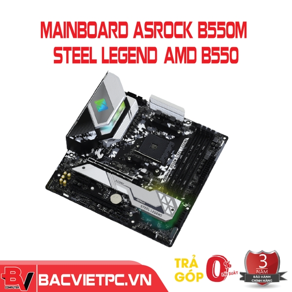 Mainboard ASROCK B550M STEEL LEGEND (AMD B550, Socket AM4, m-ATX, 4 khe RAM DDR4)