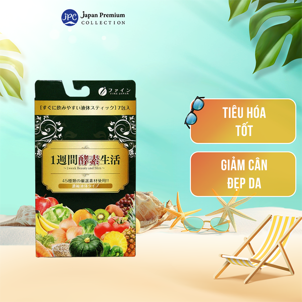 Nước cốt hỗ trợ tiêu hoá từ 45 loại hoa quả và rau củ 1 WEEK ENZYM LIFE - Fine Japan (105g)