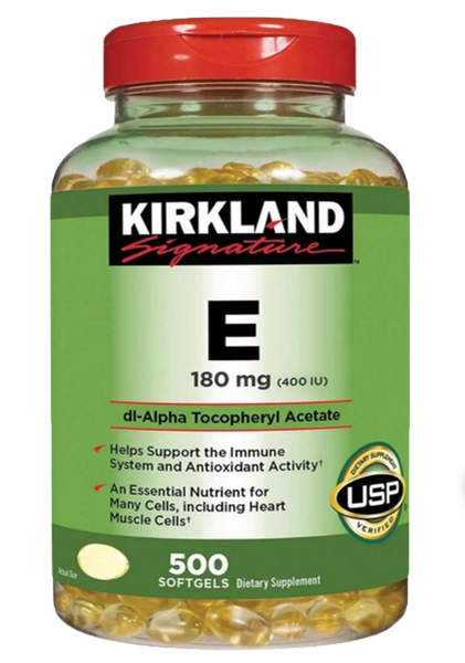 Viên uống Kirkland Vitamin E 180mg 400 UI - MỸ (500 viên) - Bổ sung vitamin E, tái tạo tế bào da, mờ sẹo