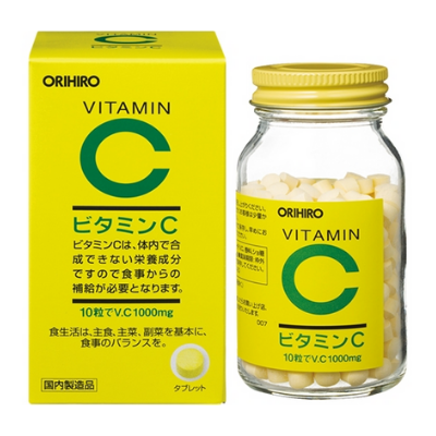Viên uống Vitamin C Orihiro - Nhật Bản (300 viên) - Tăng đề kháng, miễn dịch, hỗ trợ cảm cúm, sáng da