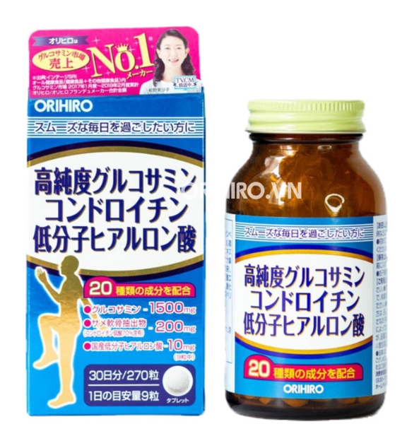 Viên uống bổ xương khớp tổng hợp Glucosamine và Chondroitin Orihiro 270 viên