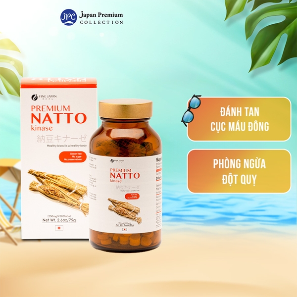 Viên uống Chống Đột Quỵ Natto Kinase Nhật Bản (Hoạt huyết dưỡng não) - Fine Japan (Hộp 300 Viên)