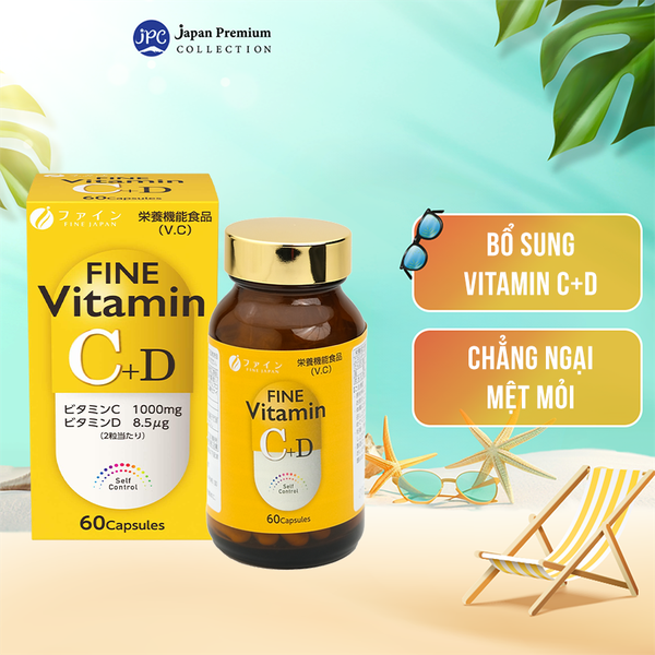 Vitamin C+D Fine Japan Ngăn Ngừa Suy Nhược Cơ Thể Hộp 60 Viên