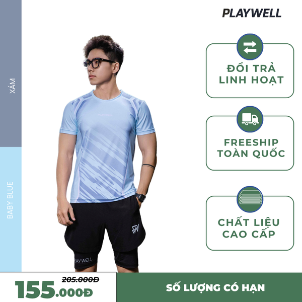 Áo thun thể thao nam Blur Motion PW11245