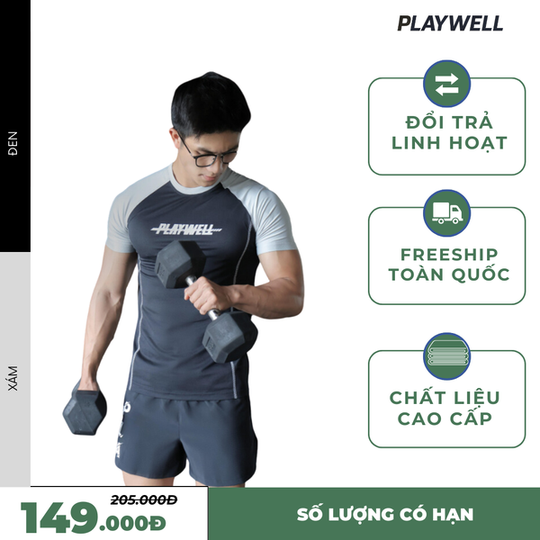 Áo thun thể thao nam Raglan Basic PW6241