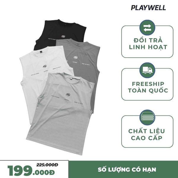Áo Tanktop thể thao nam Infinity PWTA0326 thoải mái, thoáng mát, co giãn, chất liệu cao cấp