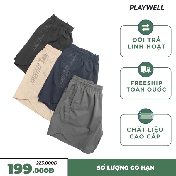 Quần Short thể thao nam LimitLess PWS0626 thoải mái vận động, tập gym, chạy bộ
