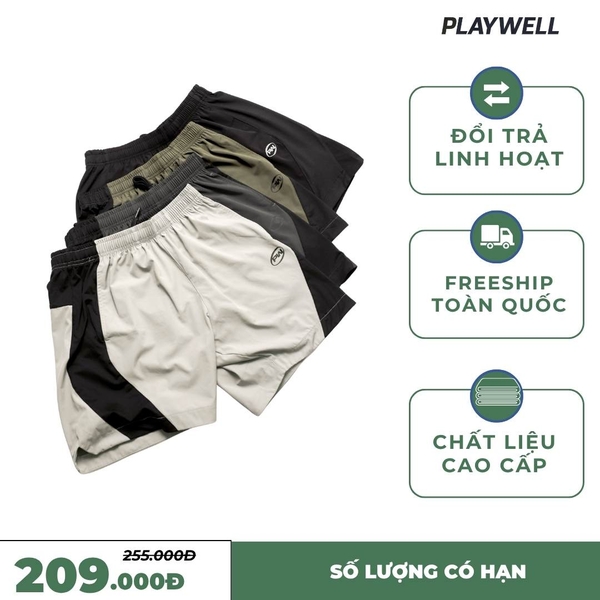 Quần Short thể thao nam NextGen PWS0226 thoải mái vận động, tập gym, chạy bộ