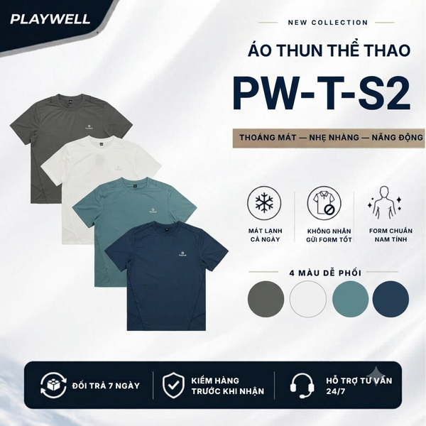 Áo thun thể thao nam Essential Contour Tee PW-T-S2 thoáng mát, thoải mái vận động, thời trang
