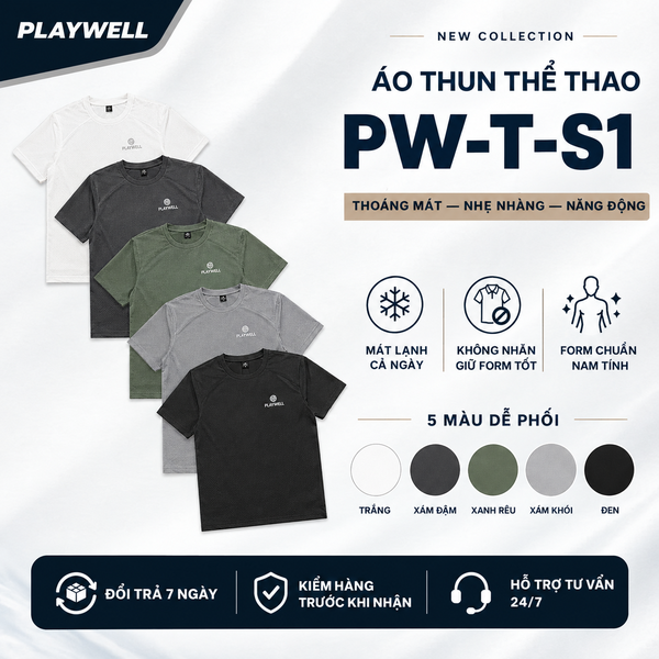 Áo thun thể thao nam Essential Contour Tee PW-T-S1 thoáng mát, thoải mái vận động, thời trang