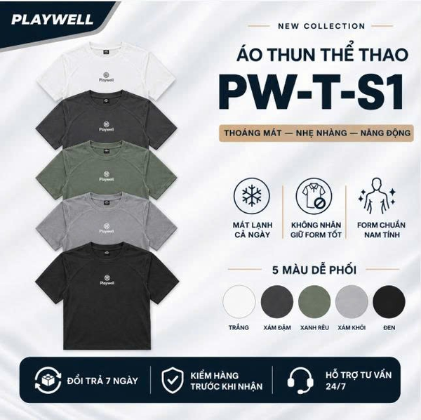 Áo thun thể thao nam Essential Contour Tee PW-T-S1 thoáng mát, thoải mái vận động, thời trang