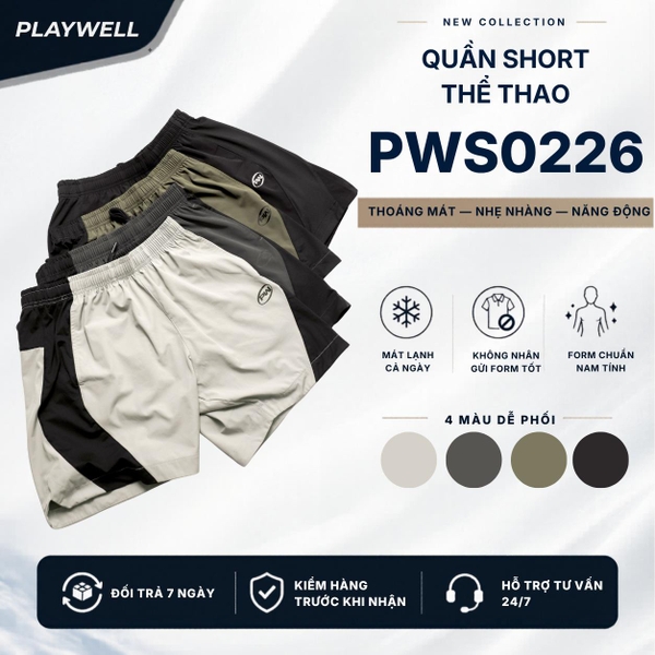 Quần Short thể thao nam NextGen PWS0226 thoải mái vận động, tập gym, chạy bộ