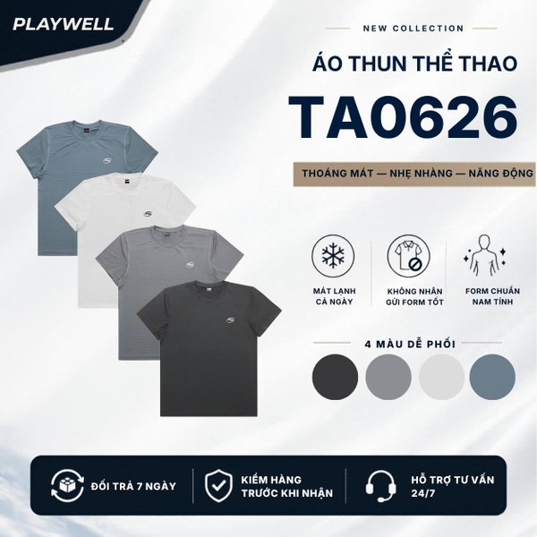 Áo thun thể thao nam Unlimited PWT0626 thoáng mát, thoải mái vận động, thời trang