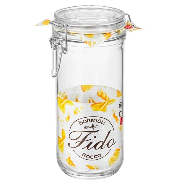 Hũ Thủy Tinh Nắp Cài Fido Thân Tròn Cao 1000ml