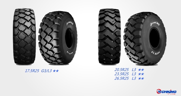Lốp TECHKING 17.5R25, 20.5R25, 23.5R25