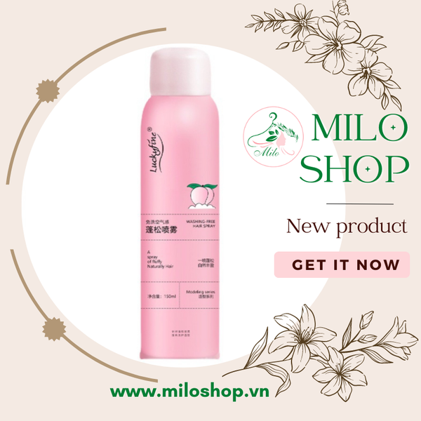 Dầu gội khô Luckyfine đào nội địa Trung-150ml (hồng)