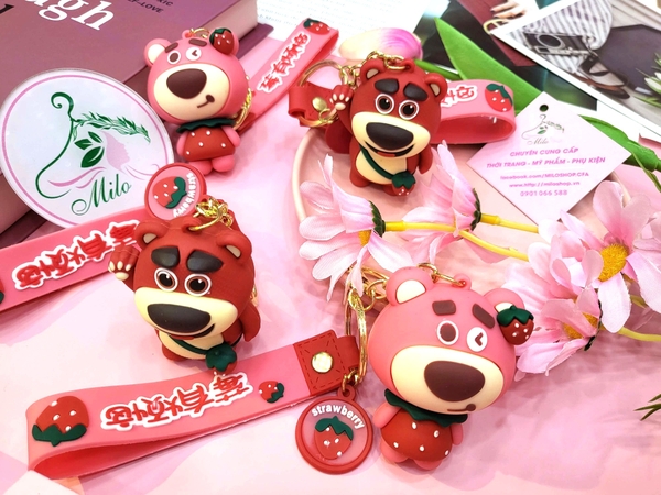 Móc khóa gấu dâu Lotso cute