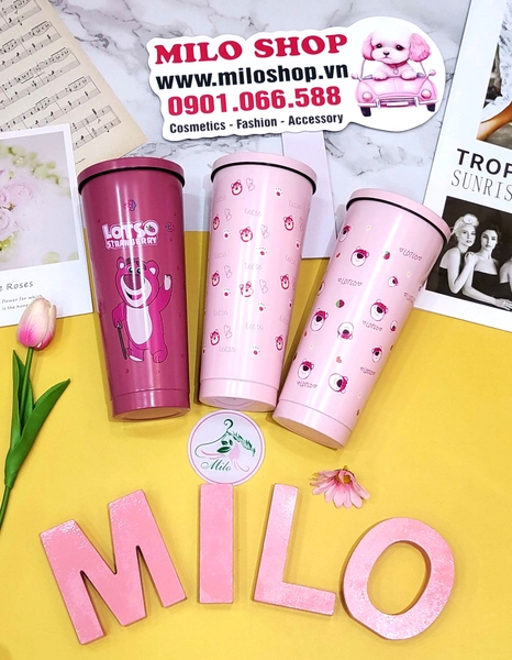 Ly giữ nhiệt gấu dâu Lotso 750ml (Thái Lan) - mẫu mới