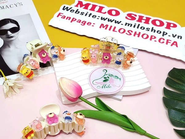 Kẹp tóc charm hoạt hình Disney (kiểu trong + kiểu đục)